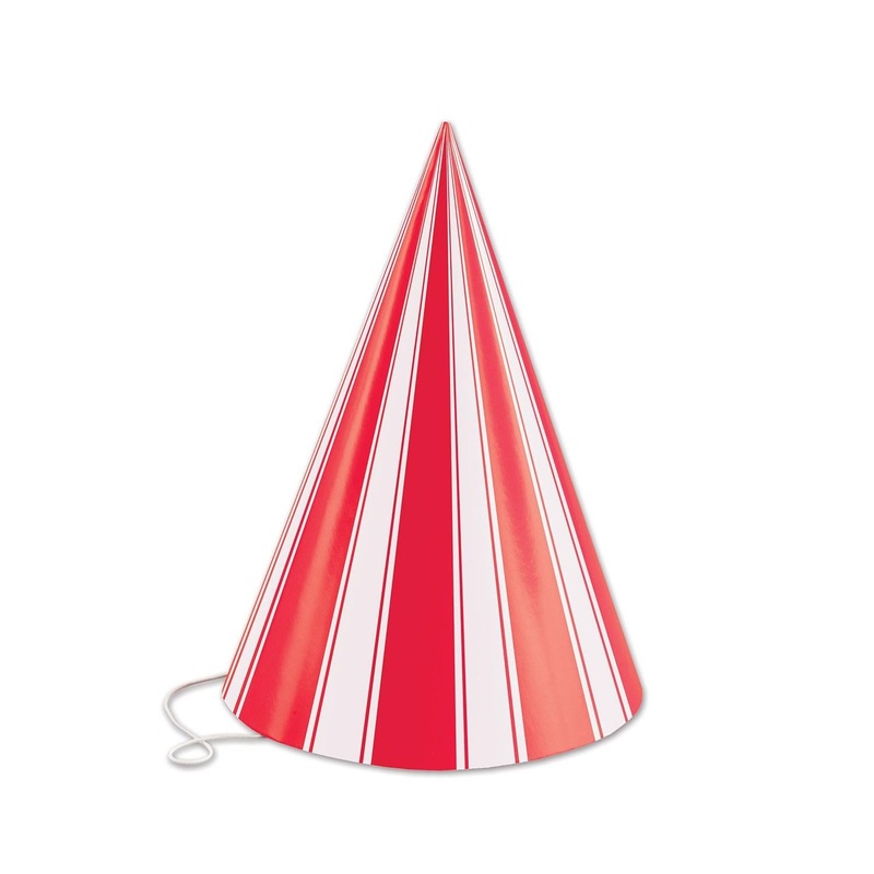 144 Pack Beistle Striped Cone Hat
