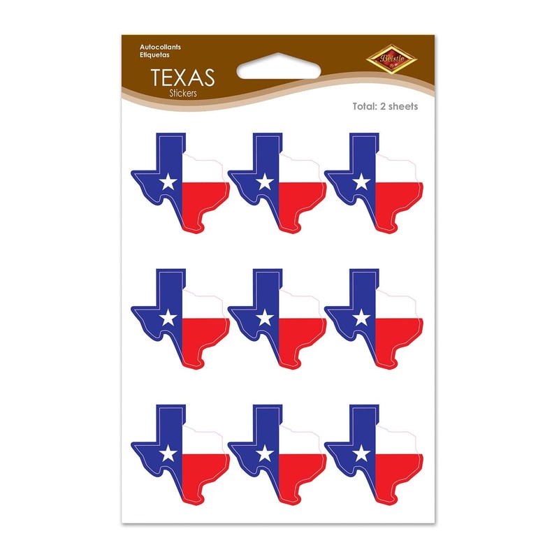 24 Pack Beistle Texas Party Stickers