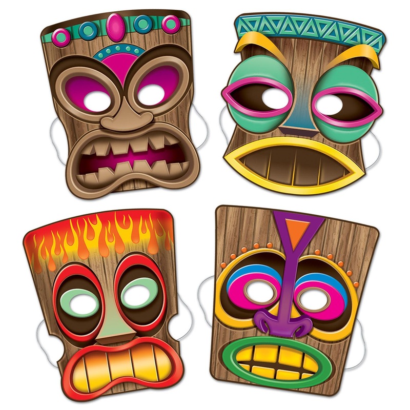 48 Pack Beistle Luau Party Tiki Masks