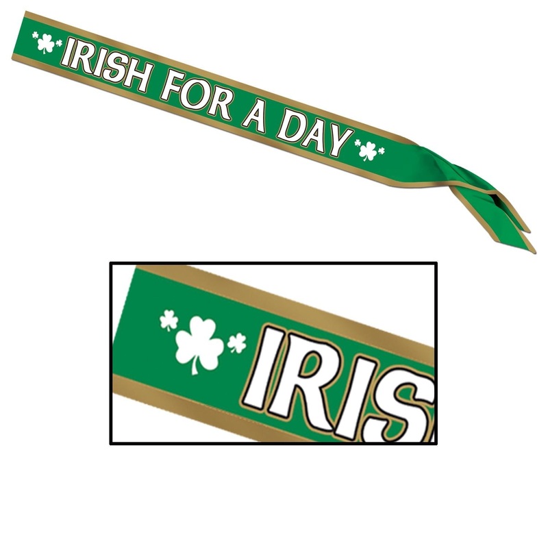 6 Pack Beistle St. Patrick's Day Irish For A Day Satin Sash