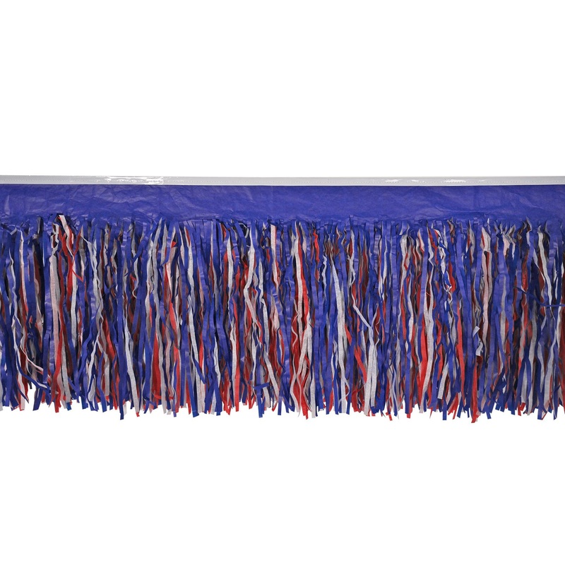 12 Pack Beistle 6-Ply Tissue Fringe Party Drape - red - white - blue