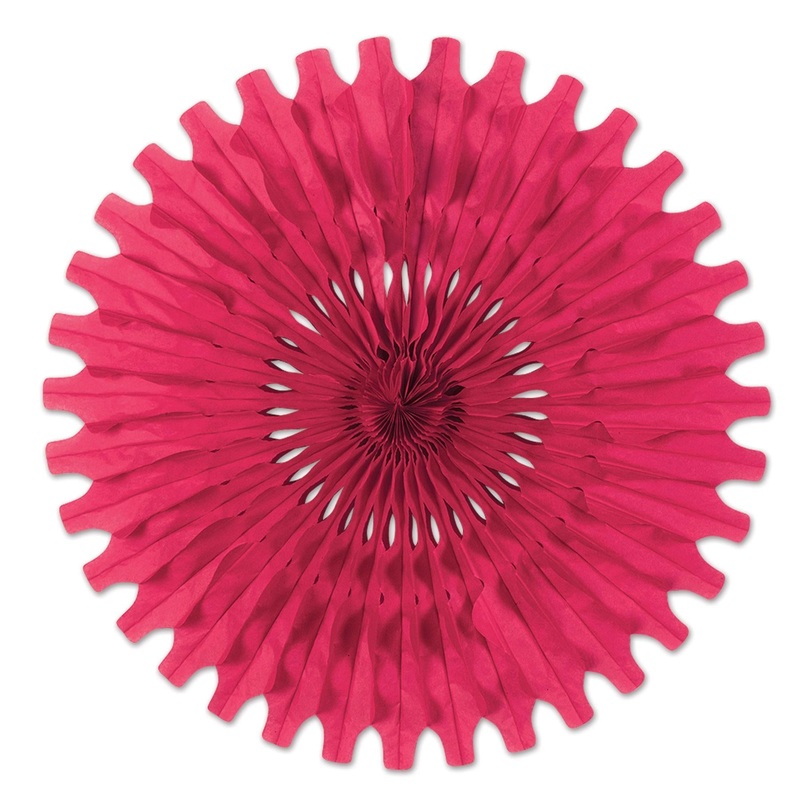 12 Pack Beistle Party Tissue Fan - cerise