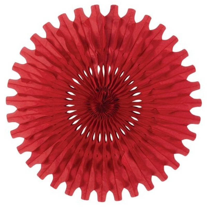 12 Pack Beistle Party Tissue Fan - red