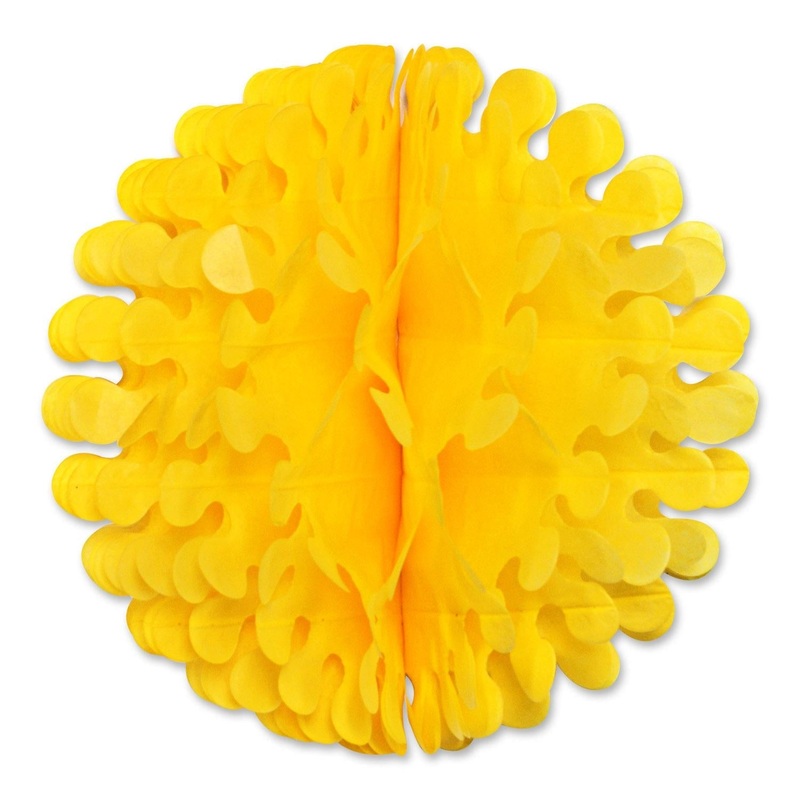 12 Pack Beistle Tissue Flutter Party Ball - canary