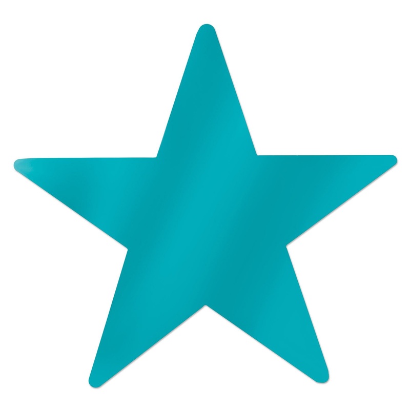 144 Pack Beistle Metallic Star Party Cutouts turquoise