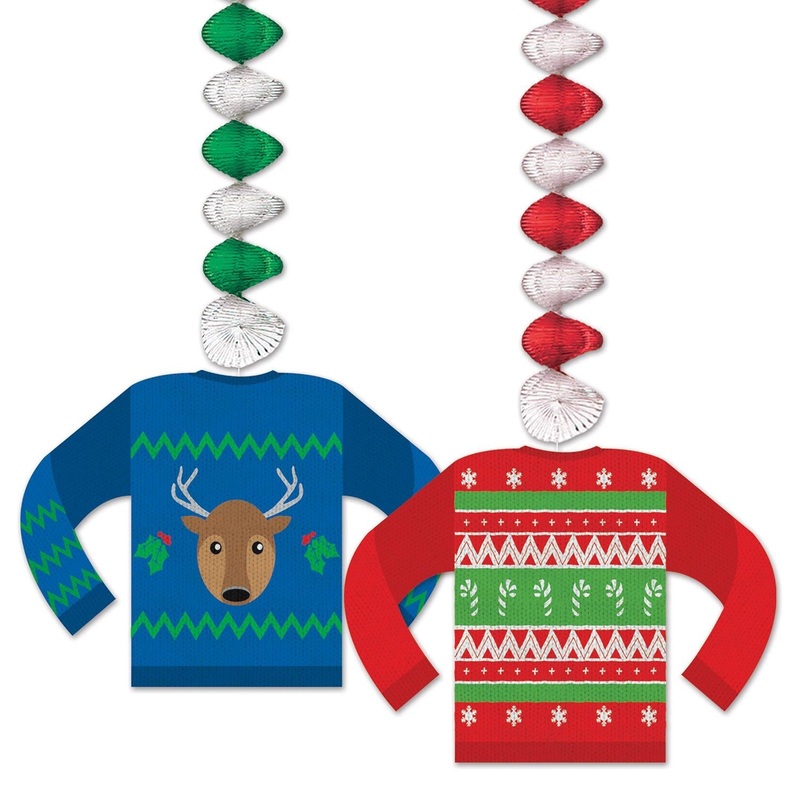 24 Pack Beistle Christmas Ugly Sweater Danglers