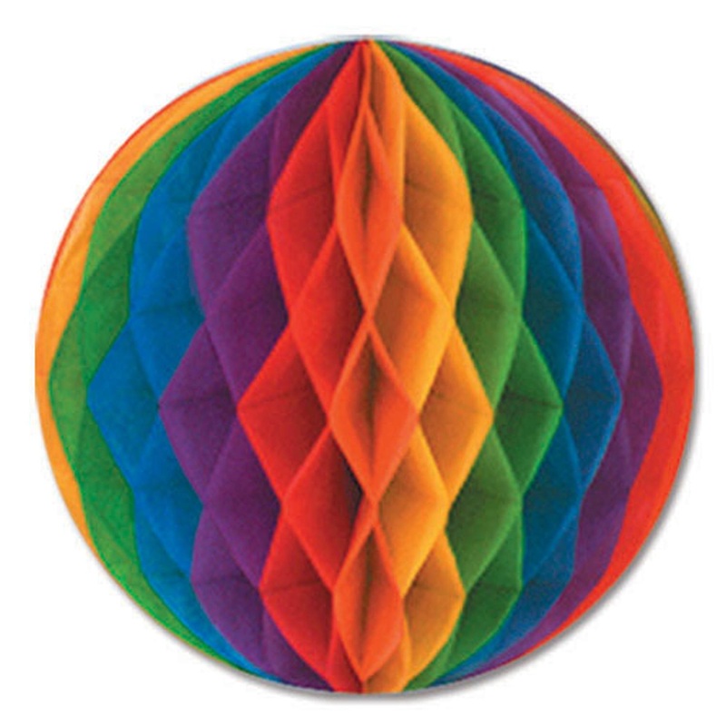 24 Pack Beistle Party Tissue Ball - rainbow