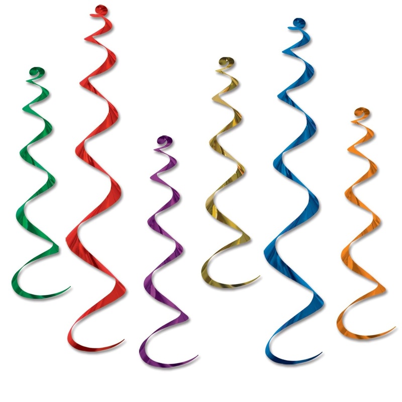 36 Piece Beistle Twirly Party Whirlys Asst colors