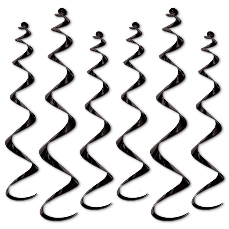 36 Piece Beistle Twirly Party Whirlys black