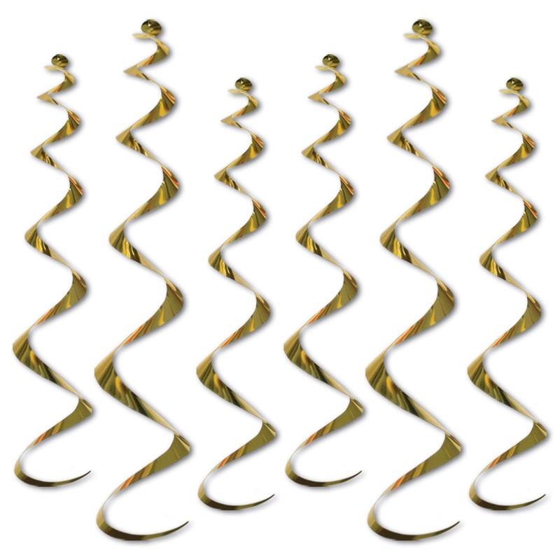 36 Piece Beistle Twirly Party Whirlys gold