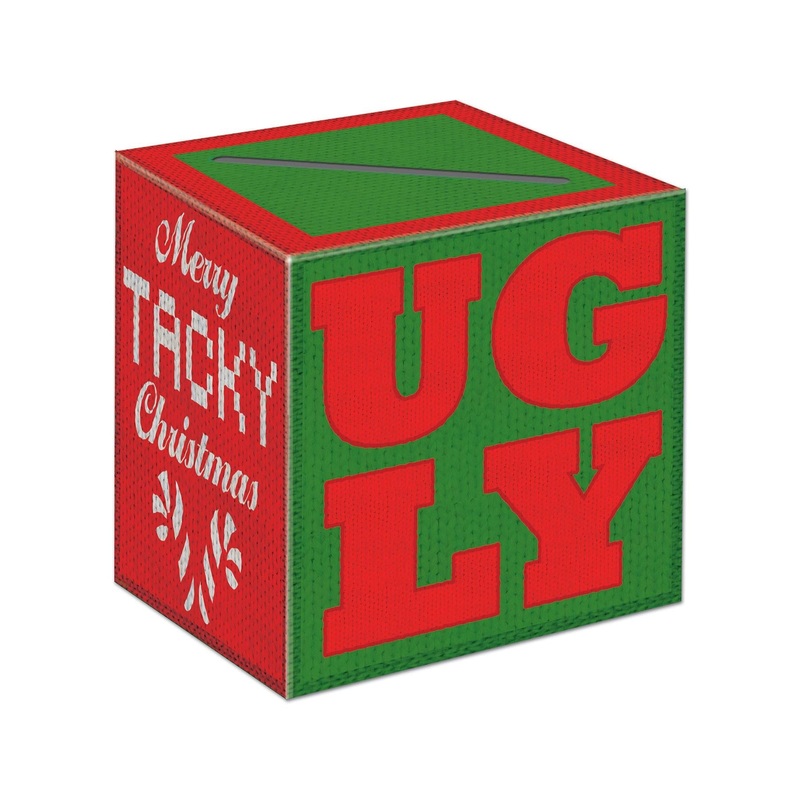 6 Pack Beistle Christmas Ugly Sweater Ballot Box with 10 Ballots