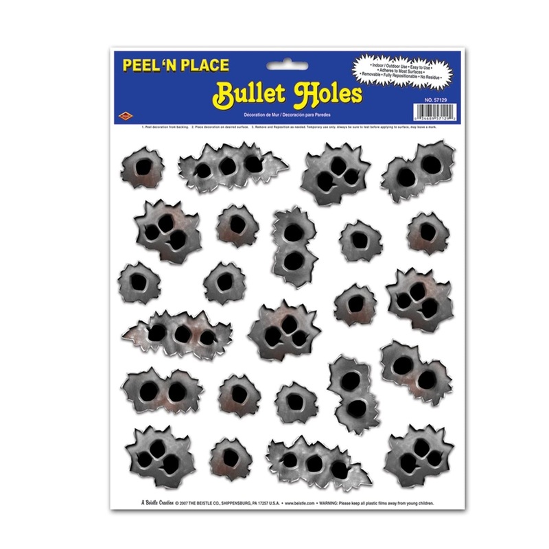 288 Piece Beistle Bullet Holes Party Peel 'N Place Clings