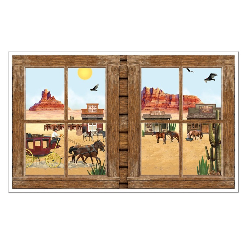 6 Pack Beistle Western Party Insta-View Decoration