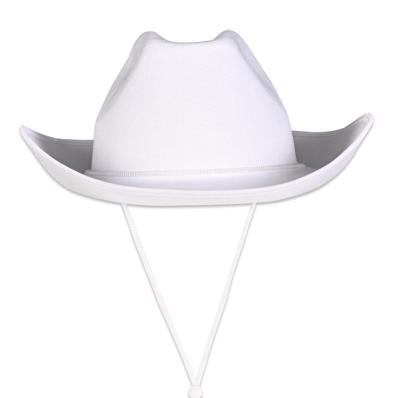 6 Pack Beistle White Felt Cowboy Hat