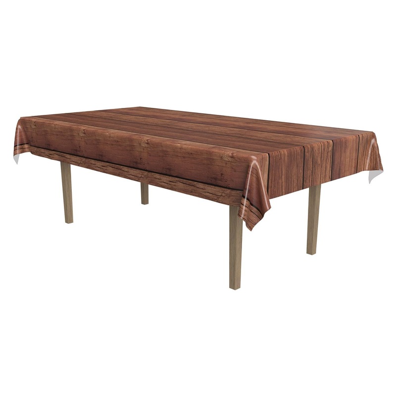 12 Pack Beistle Wooden Look Party Tablecover