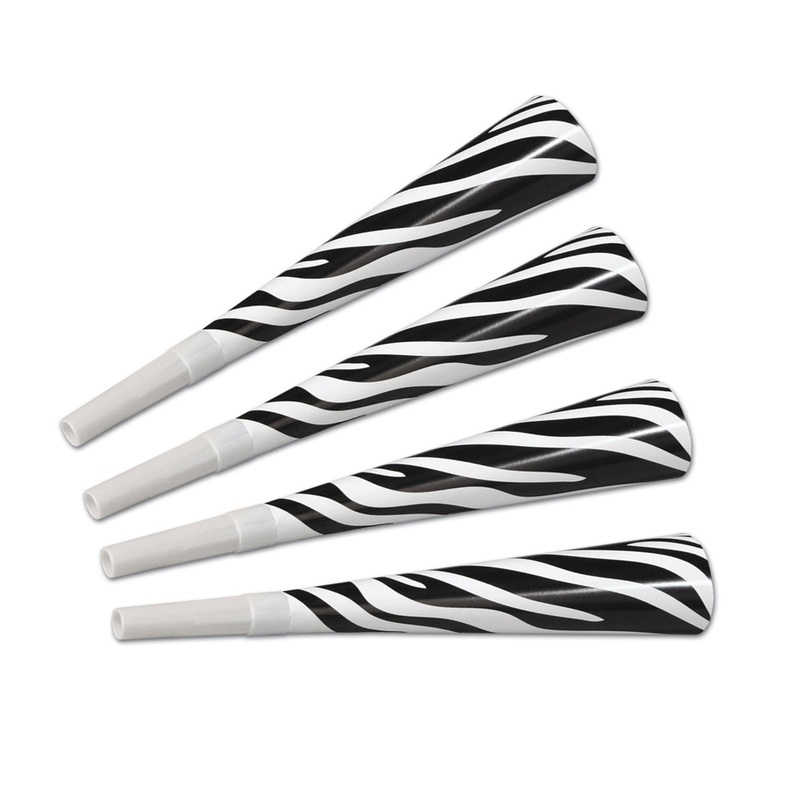 192 Pack Beistle Packaged Zebra Print Horns