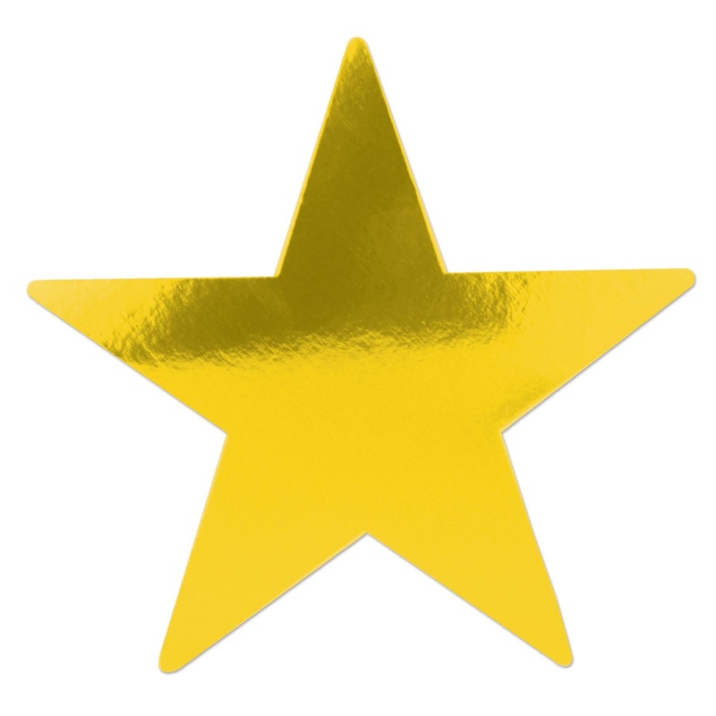 24 Pack Beistle 15 Inch Foil Party Star Cutout - Gold