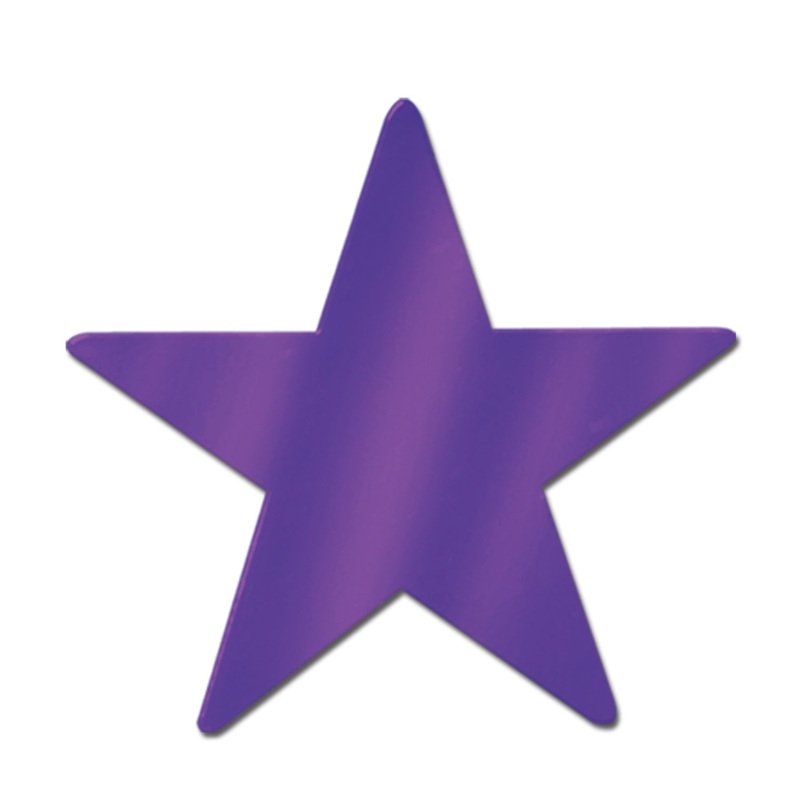 24 Pack Beistle 15 Inch Foil Party Star Cutout- Purple