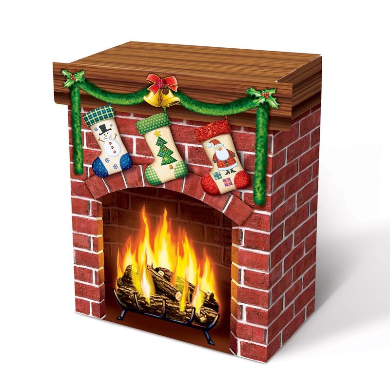 4 Pack Beistle 3-D Christmas Fireplace Prop