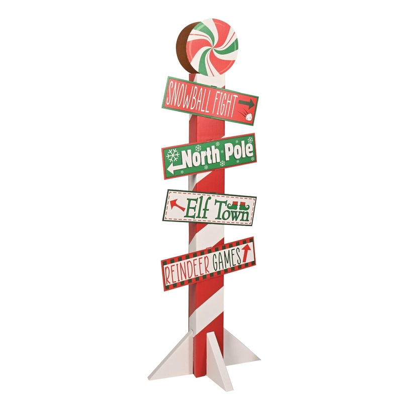 4 Pack Beistle Christmas 3-D North Pole Directional Post Prop