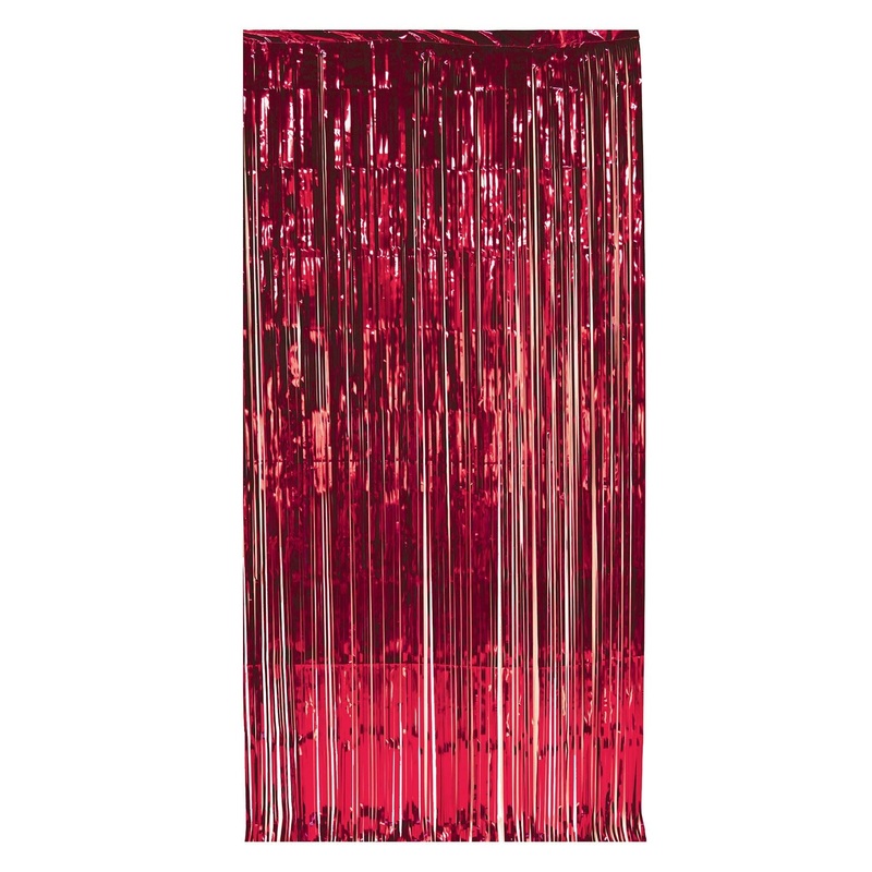 6 Pack Beistle 1-Ply Party Gleam 'N Curtain - red