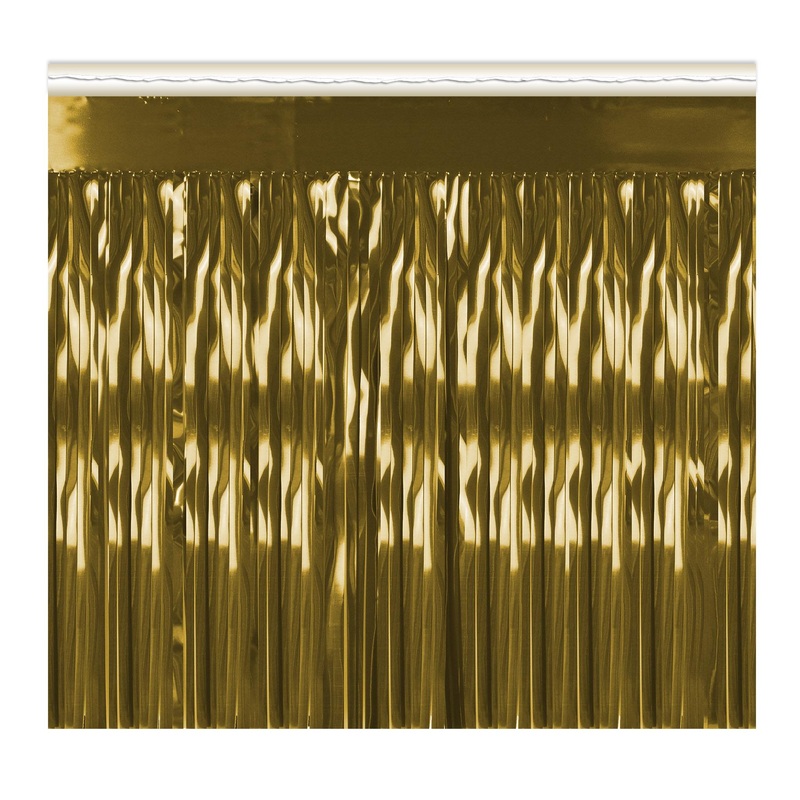 6 Pack Beistle Packaged 1-Ply Metallic Party Fringe Drape - gold