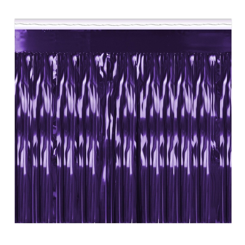 6 Pack Beistle Packaged 1-Ply Metallic Party Fringe Drape - purple