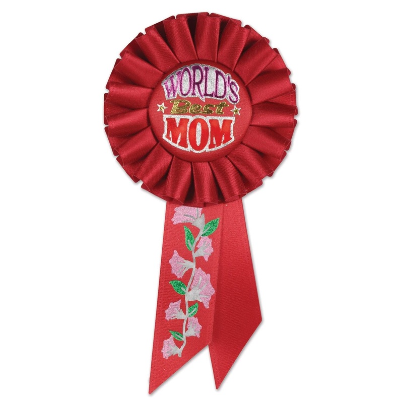 6 Pack Beistle World's Best Mom Mother's Day Rosette