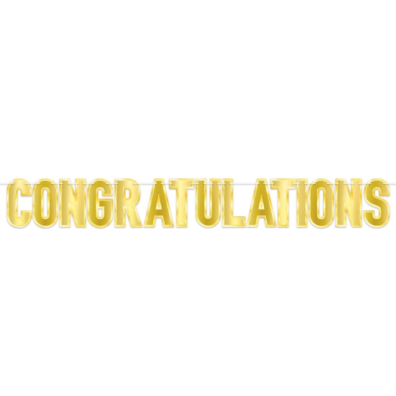 12 Pack Beistle Foil "Congratulations" Party Streamer