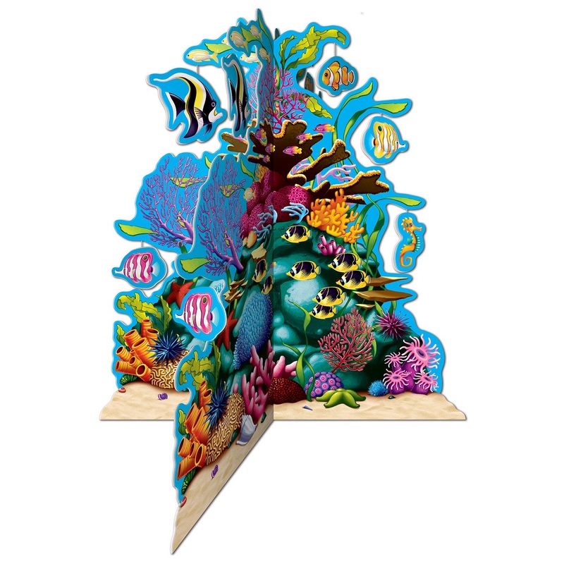 12 Pack Beistle Luau Party 3-D Coral Reef Centerpiece