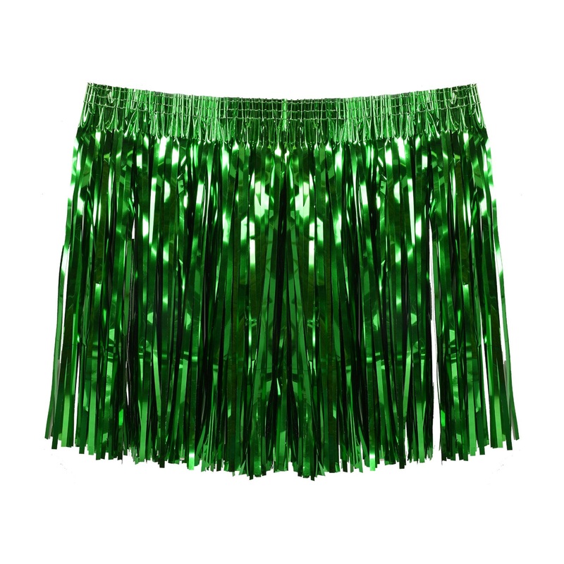 12 Pack Beistle Luau Party Tinsel Hula Skirt Green