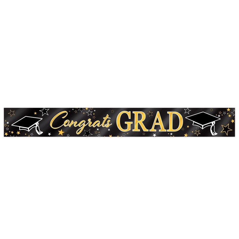 12 Pack Beistle Metallic Congrats Grad Graduation Party Banner