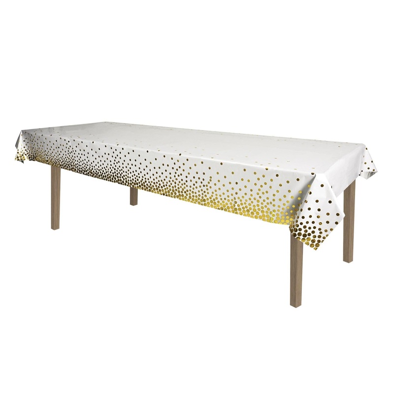 12 Pack Beistle Metallic Polka Dots Party Tablecover