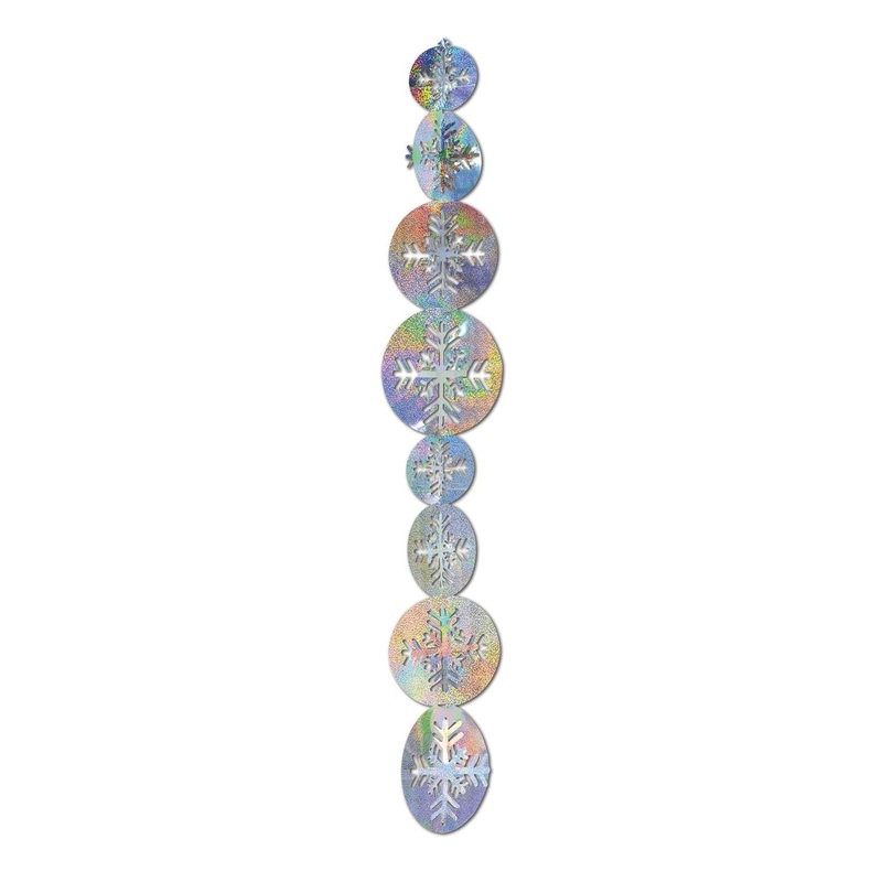 24 Packs Beistle Christmas 3-D Prismatic Snowflake Gleam 'N Garland