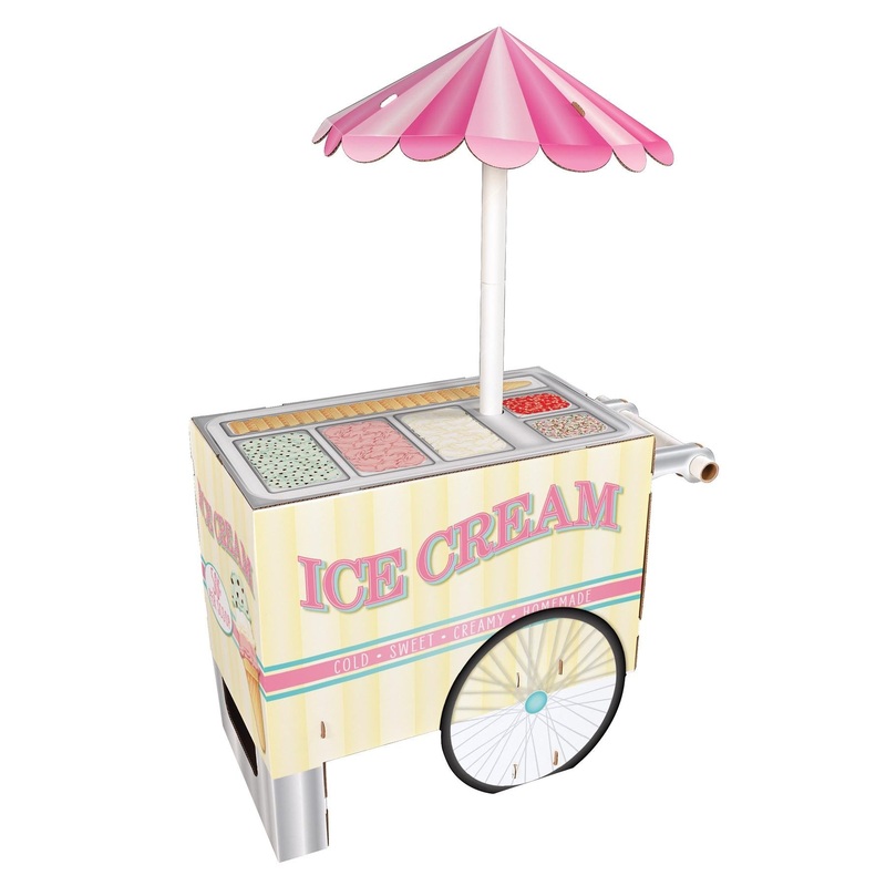 3 Pack Beistle 3-D Ice Cream Cart Party Prop