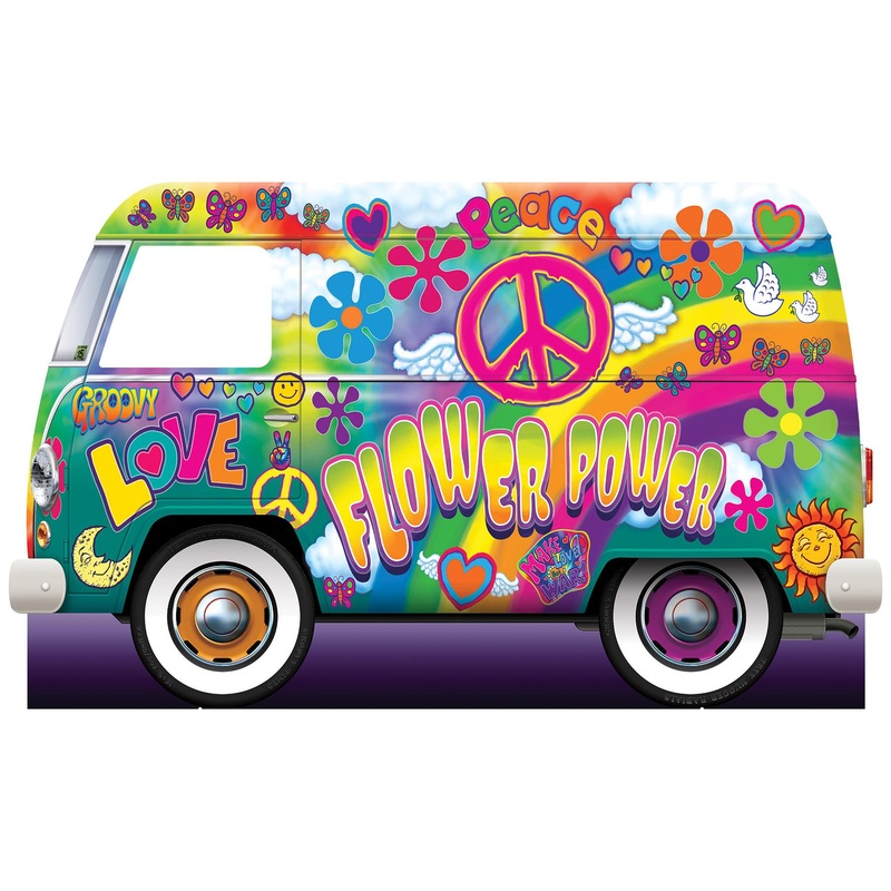 4 Pack Beistle Hippie Bus Party Stand-Up Decoration