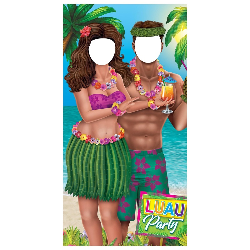 4 Pack Beistle Luau Couple Photo Prop Stand-Up Decoration