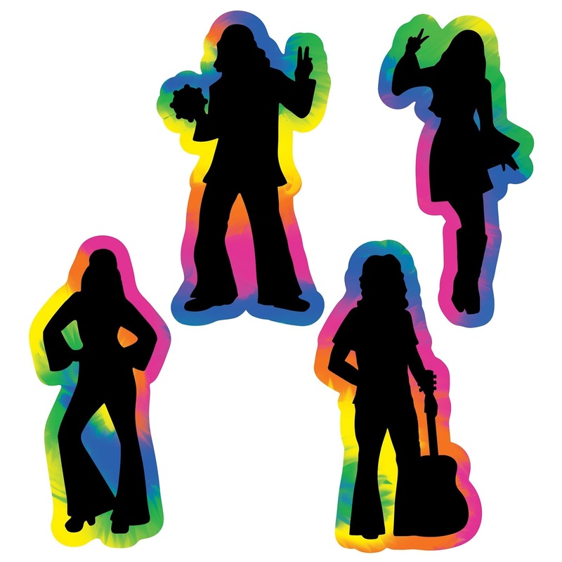 48 Piece Beistle 60's Hippie Party Silhouettes