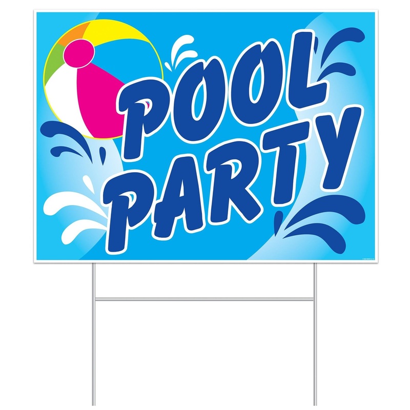6 Pack Beistle Plastic Pool Party Yard Sign