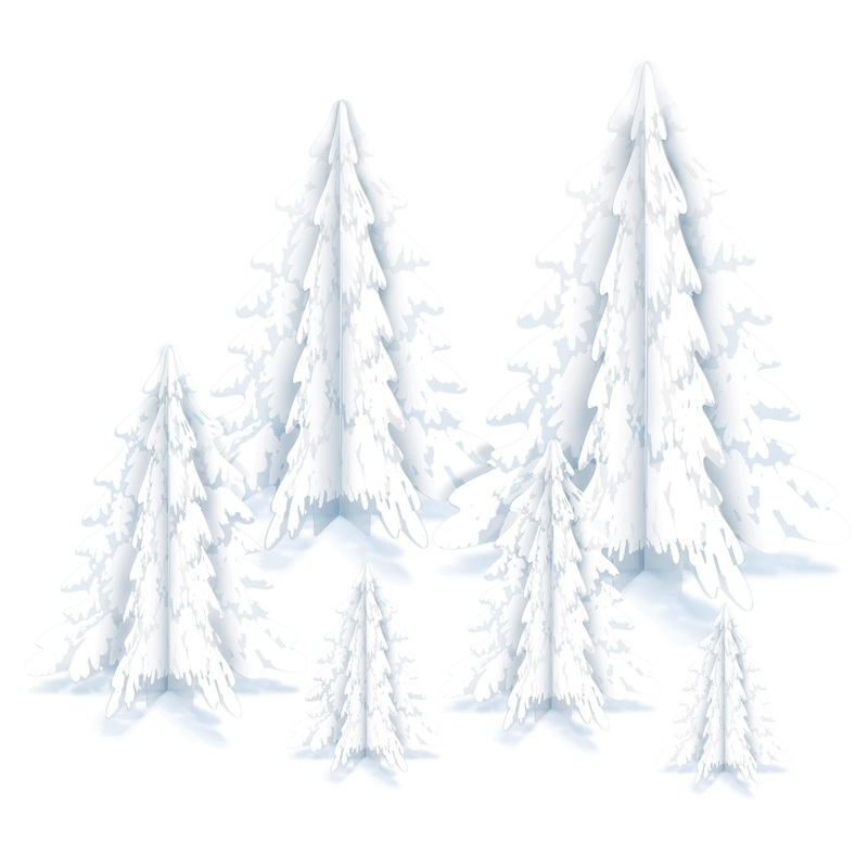72 Pack Beistle Christmas 3-D Clear Plastic Winter Pine Tree Centerpieces