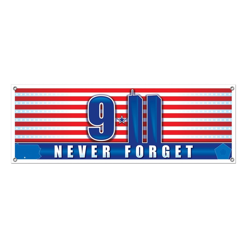 12 Pack Beistle 9/11 Never Forget Party Sign Banner