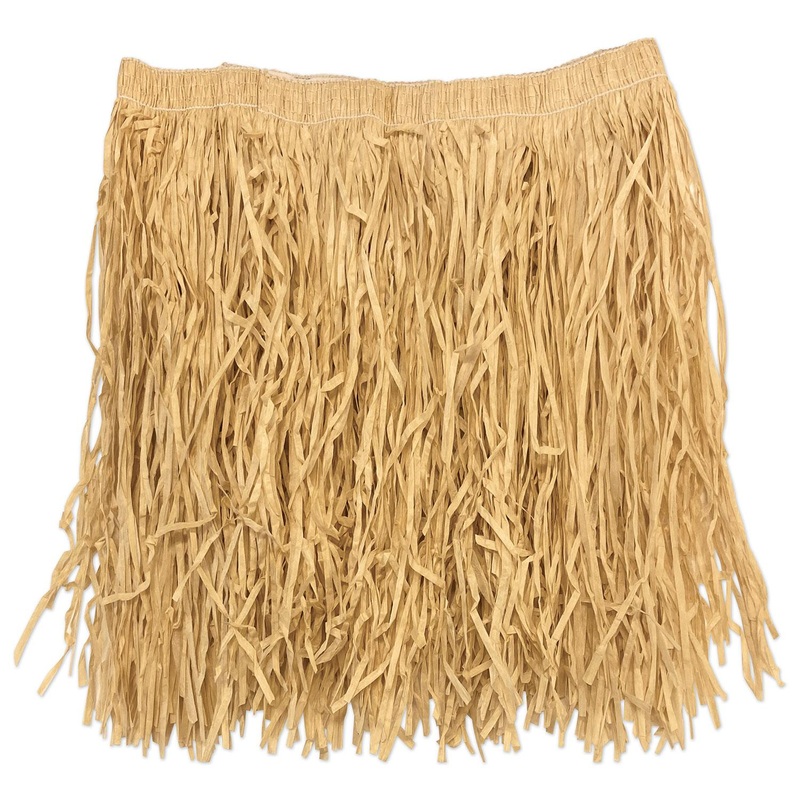 12 Pack Beistle Adult Mini Hula Skirt - natural