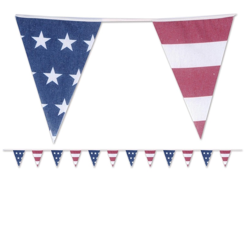 12 Pack Beistle Americana Fabric Pennant Party Banner