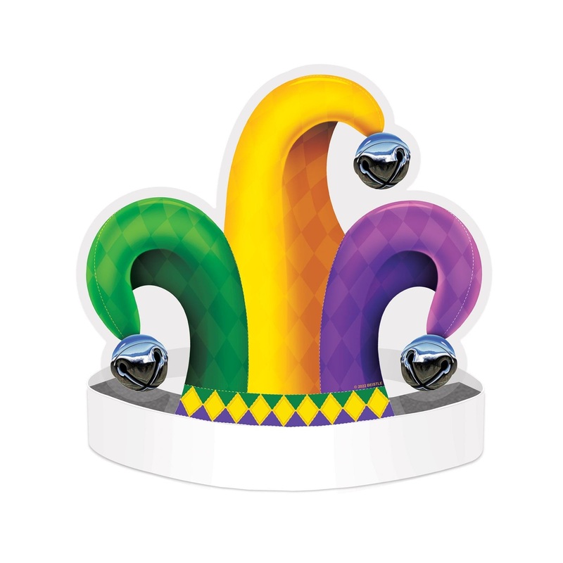 12 Pack Beistle Mardi Gras Jester Hat Headband