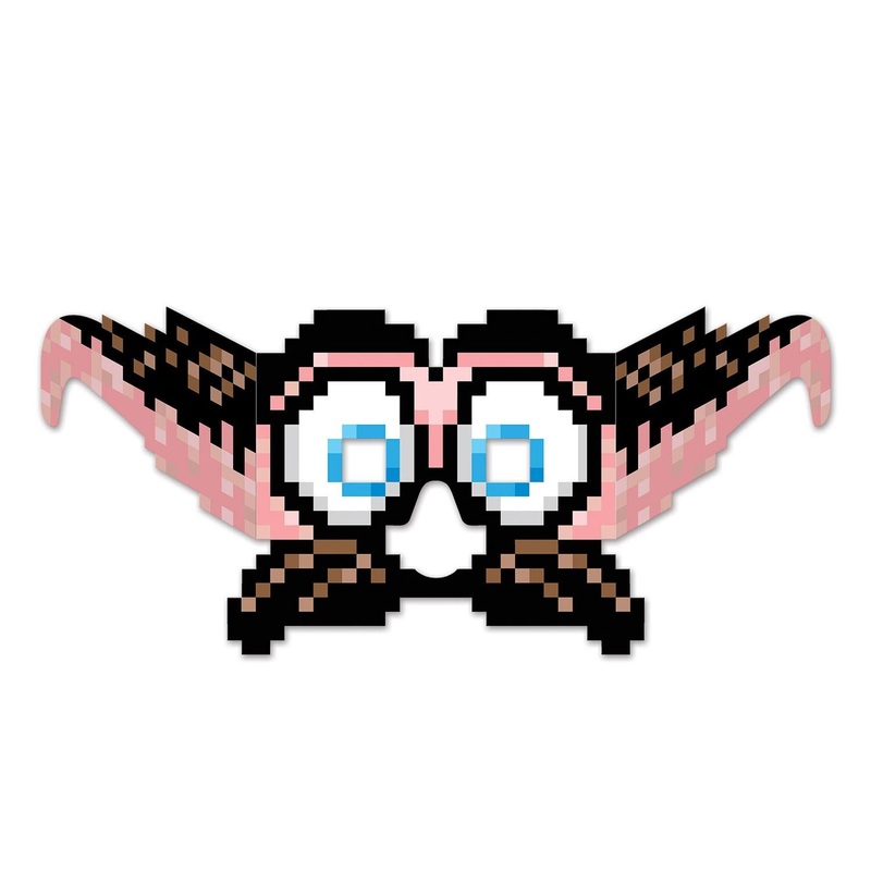 24 Pair Beistle 8-Bit Moustache/Eyes Eyeglasses