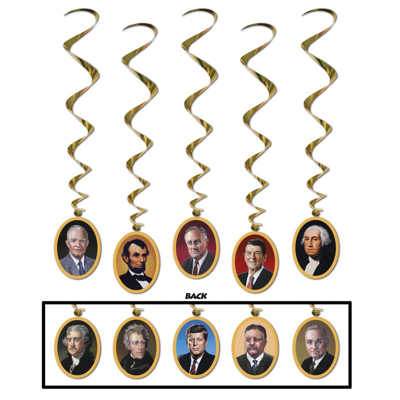 30 Piece Beistle American President Party Whirls