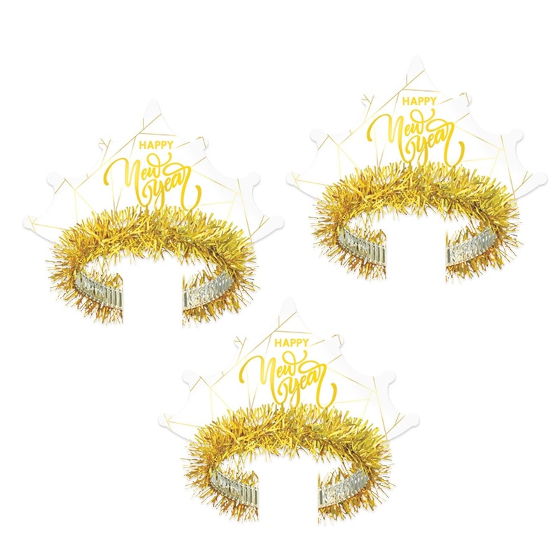 50 Pack Beistle White New Year Gold Tiara