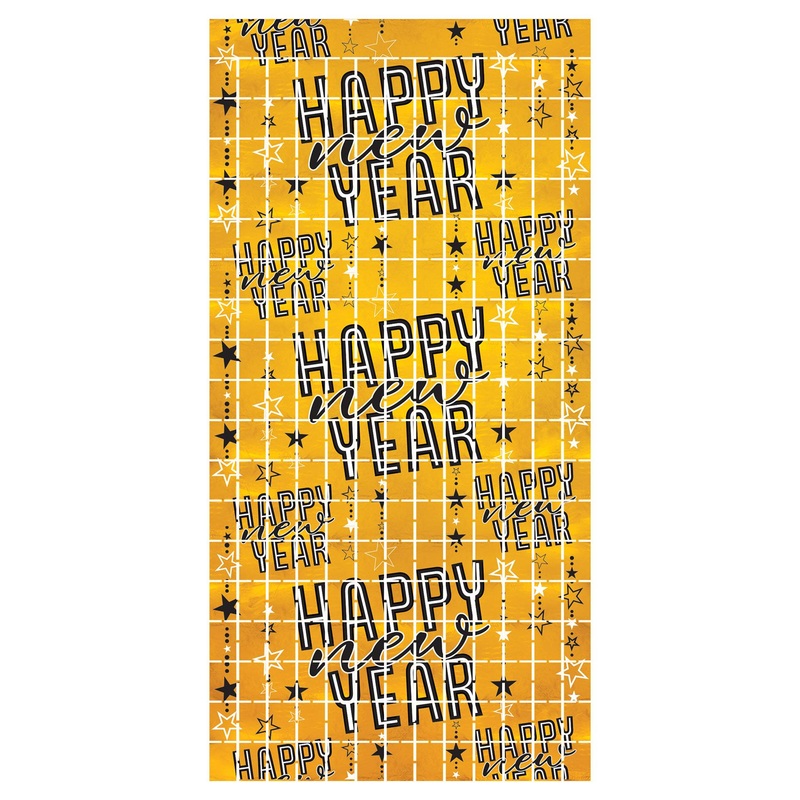 6 Pack Beistle Happy New Year Metallic Square Curtain