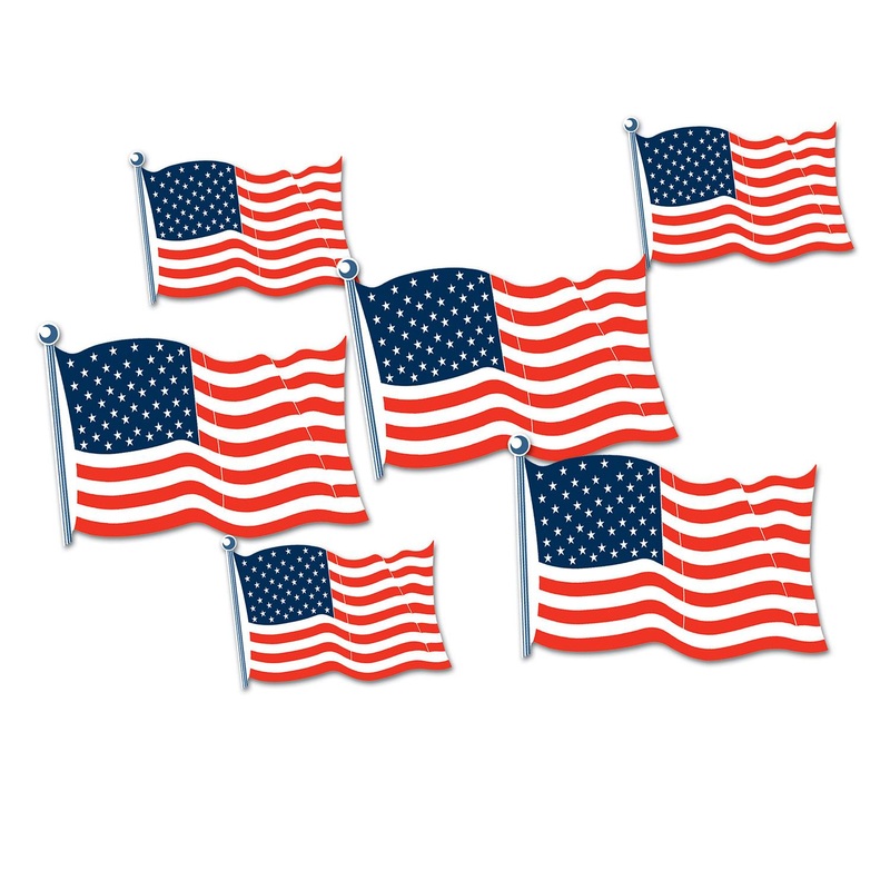 72 Pack Beistle American Flag Party Cutouts