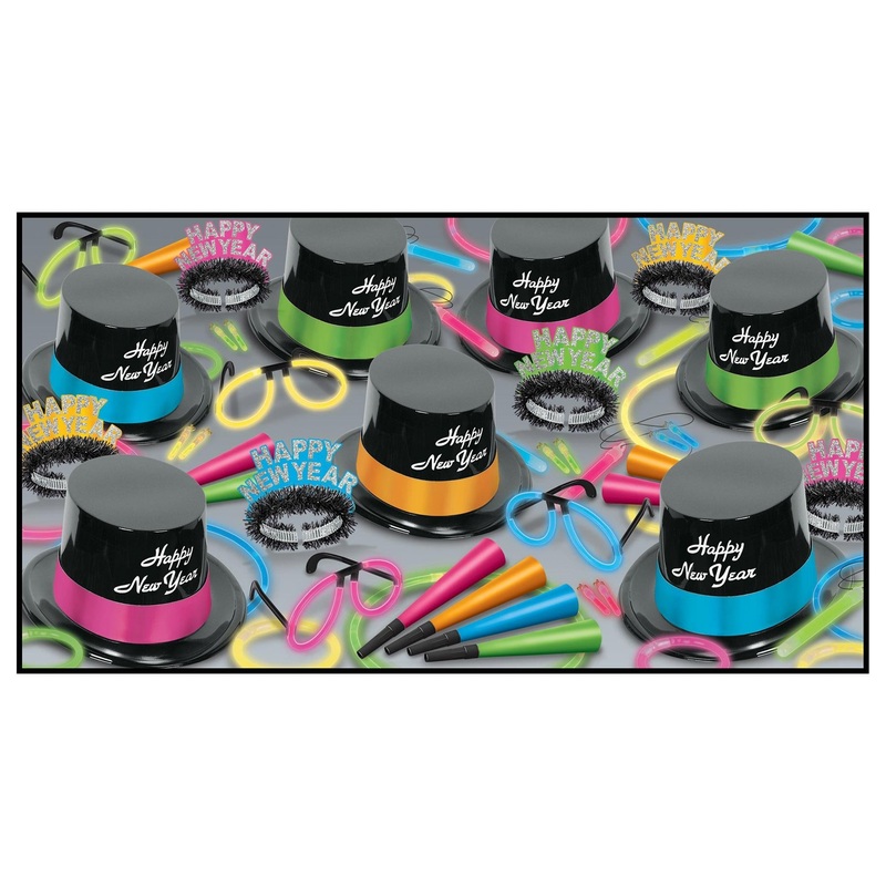 Beistle New Year's Eve Neon Glow Legacy Party Assortment for 50